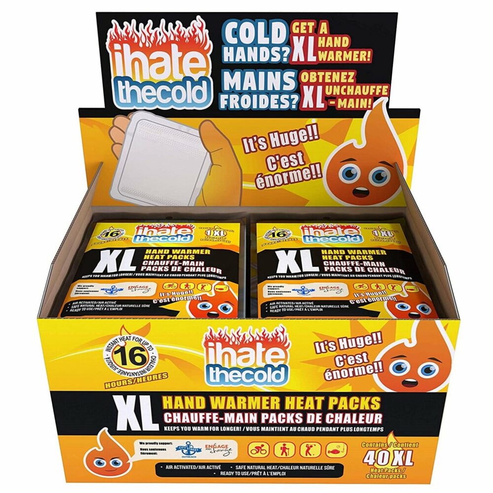 iHateTheCold Extra Large XL Disposable Hand Warmers - ihatethecold.com